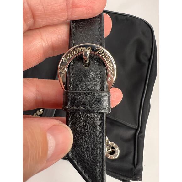 Vintage Paloma Picasso Shoulder Bag,'X' logo, black nylon/Leather, chain strap - Picture 9 of 14